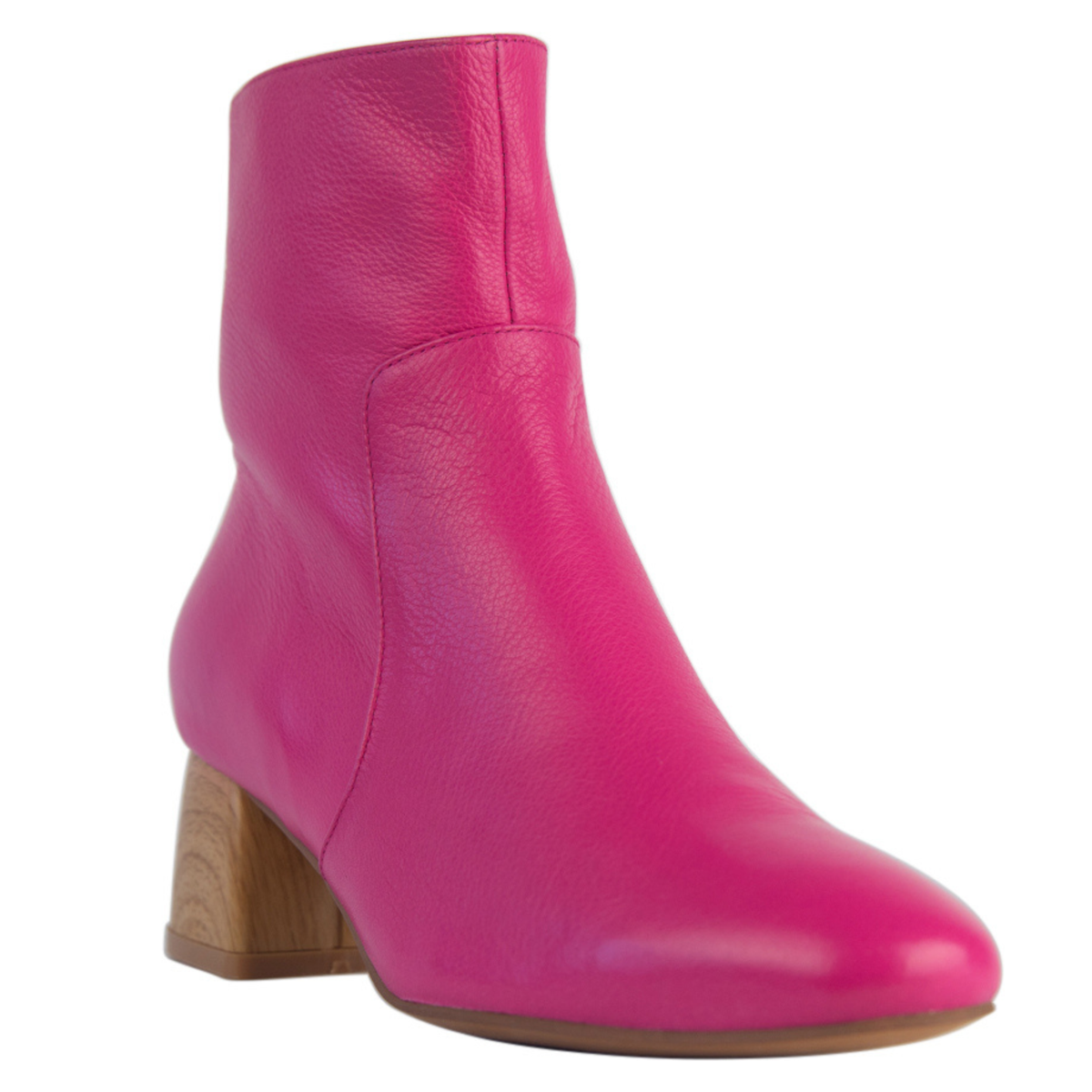 BANGKOK LEATHER ANKLE BOOTS - FUCHSIA