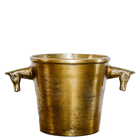 HORSE CHAMPAGNE BUCKET - RAW ANTIQUE GOLD