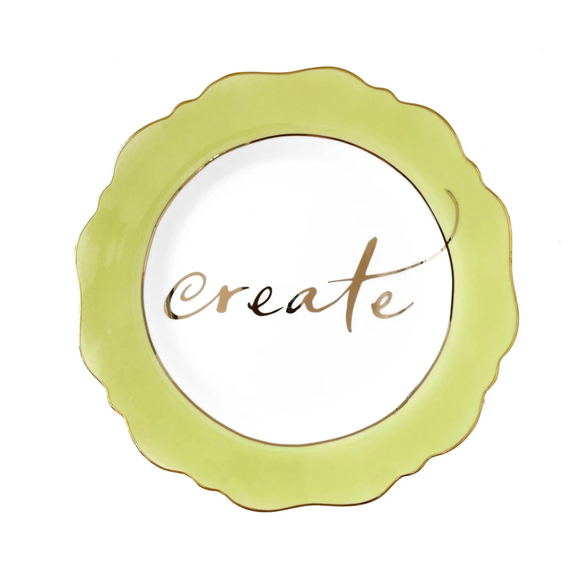PALE GREEN 'CREATE' OVERSIZED SIDE PLATE