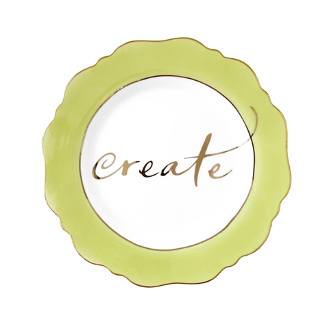 PALE GREEN 'CREATE' OVERSIZED SIDE PLATE