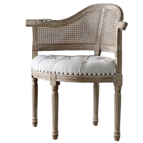 PROVENCE RATTAN AND UPHOLSTERED ACCENT CHAIR