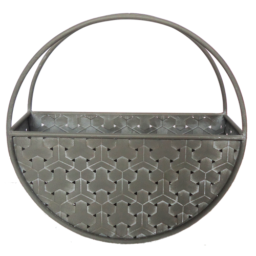 Wall Planter Full Arc Metal Weave Lrg 40cm