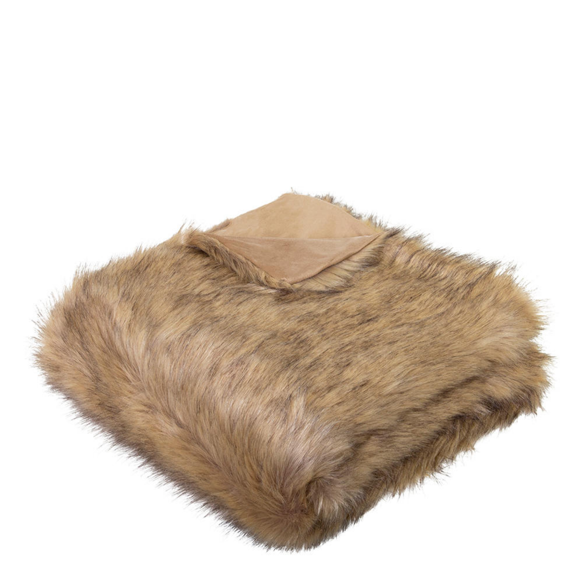 GRIZZLY FAUX FUR THROW - BROWN