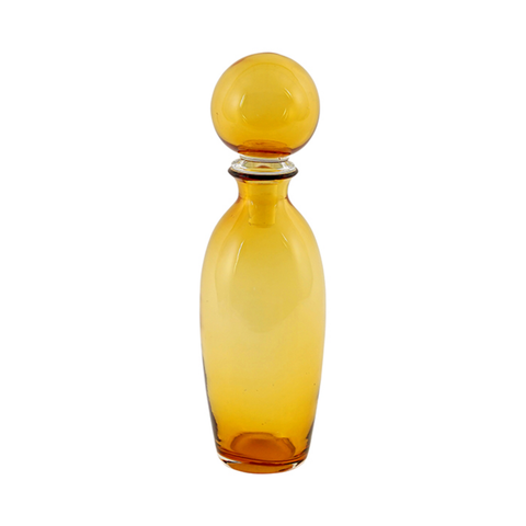 HARRIS GLASS BOTTLE WITH LID - AMBER