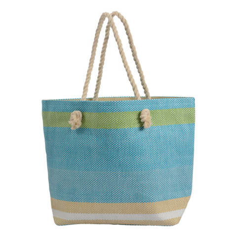 BEACH BAG BLUE  - ROPE HANDLES