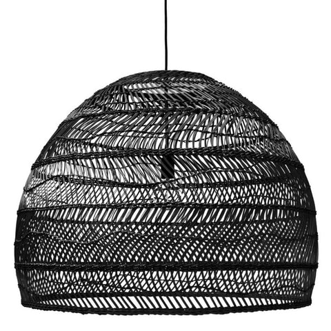 HK LIVING WICKER HANGING PENDANT LARGE BLACK