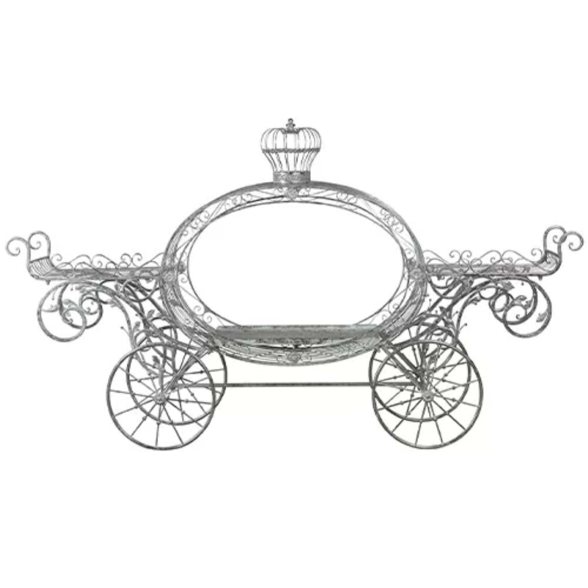 EXTRA LARGE METAL PUMPKIN CHRISTMAS CARRIAGE DISPLAY PROP 258cm